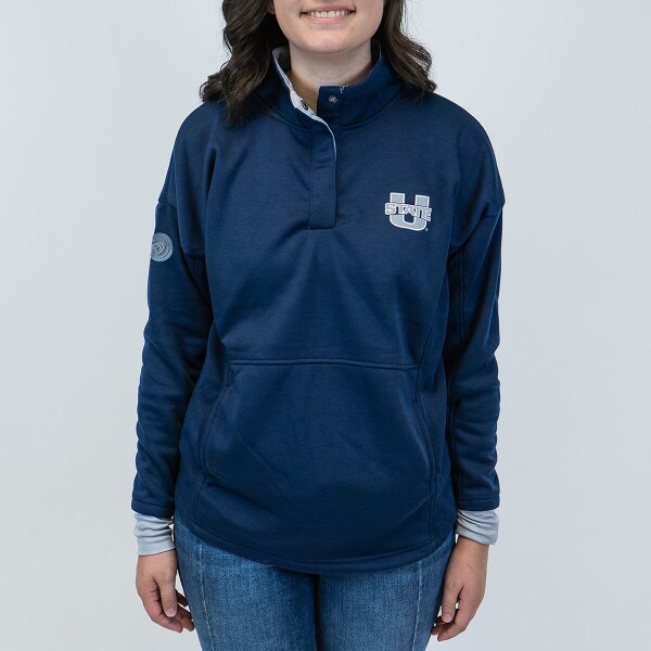 Navy, U-State, 1/4-Snap, Women's